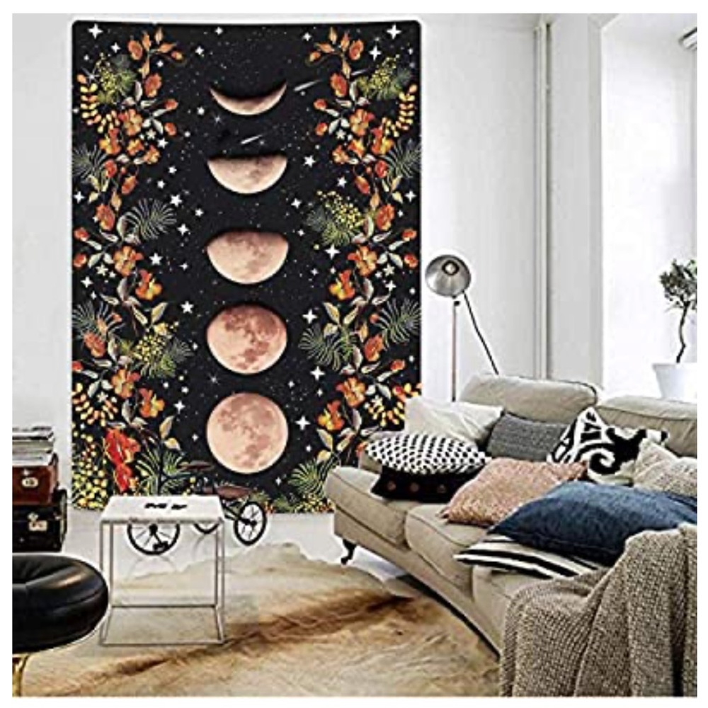Moonlit Garden Tapestry, Moon Phase Tapestries new - Picture 2 of 4